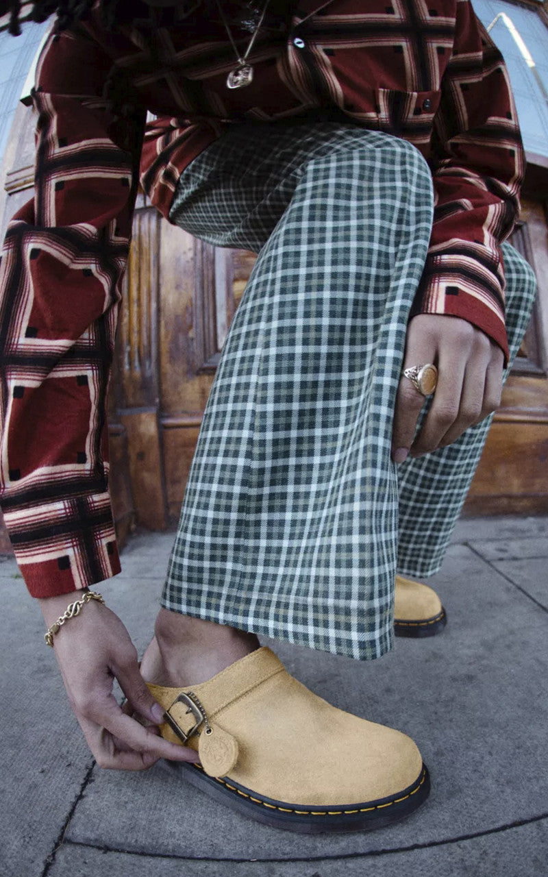 Dr. Martens Isham Buckle Mule Desert Oasis Suede Parchment