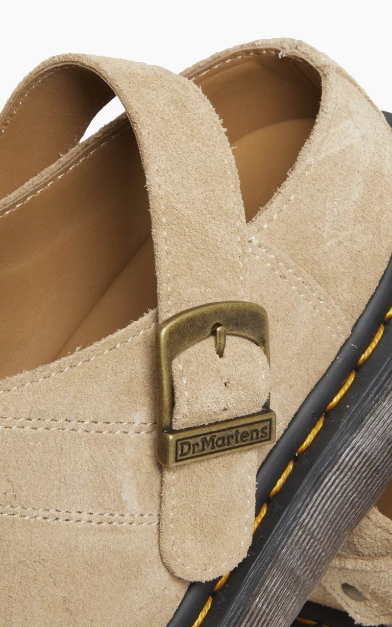 Dr. Martens Isham Buckle Mule Desert Oasis Suede Parchment