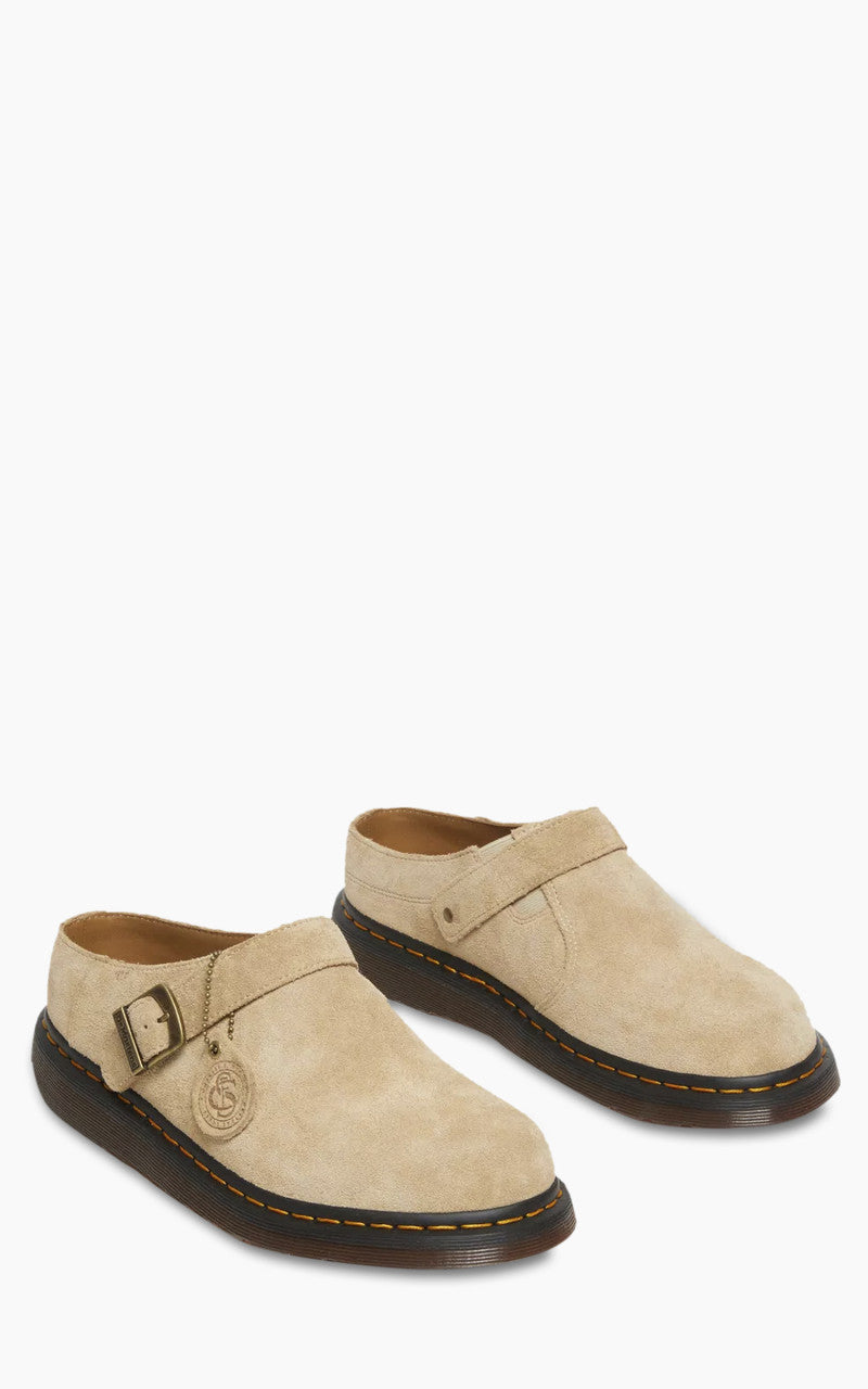 Dr. Martens Isham Buckle Mule Desert Oasis Suede Parchment