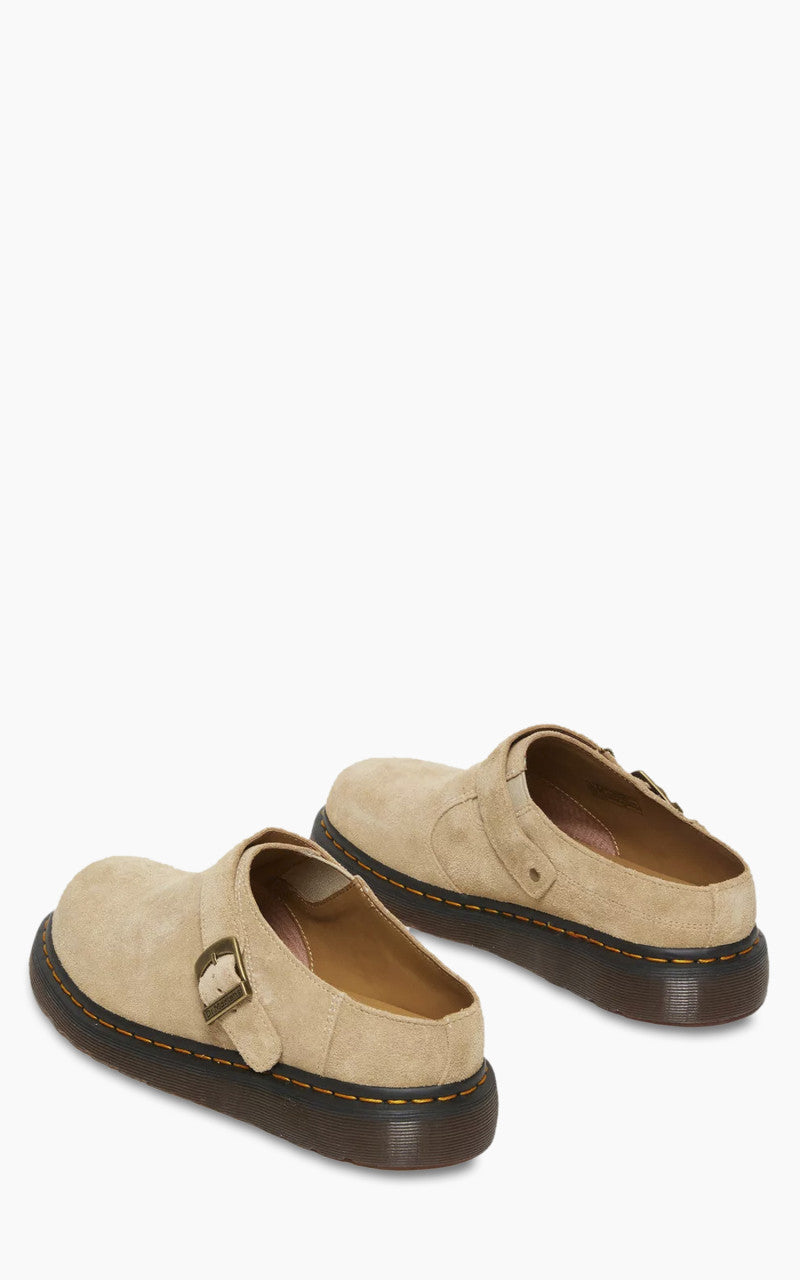 Dr. Martens Isham Buckle Mule Desert Oasis Suede Parchment