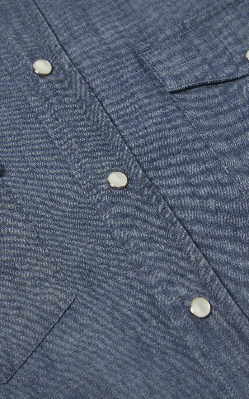 Universal Works Western Garage Shirt Chambray Indigo