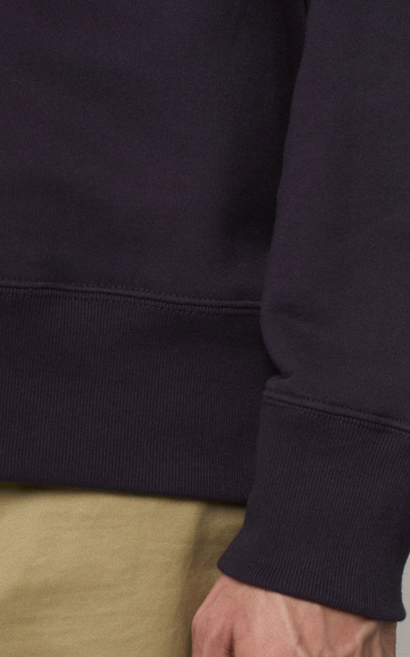 Merz b. Schwanen 343Z Sweatshirt Half Zip Mock Neck Night Blue