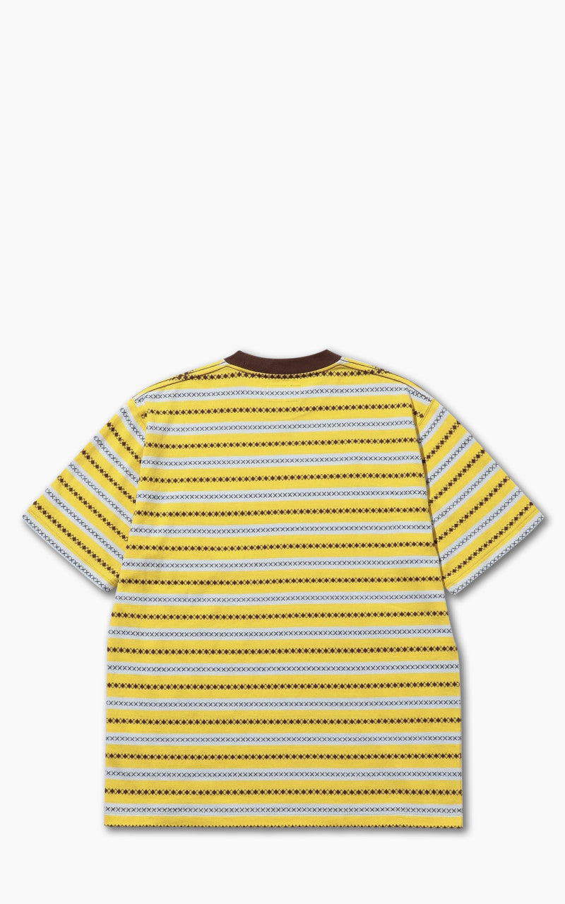 Beams Plus Jacquard Stripe Pocket T-Shirt Yellow