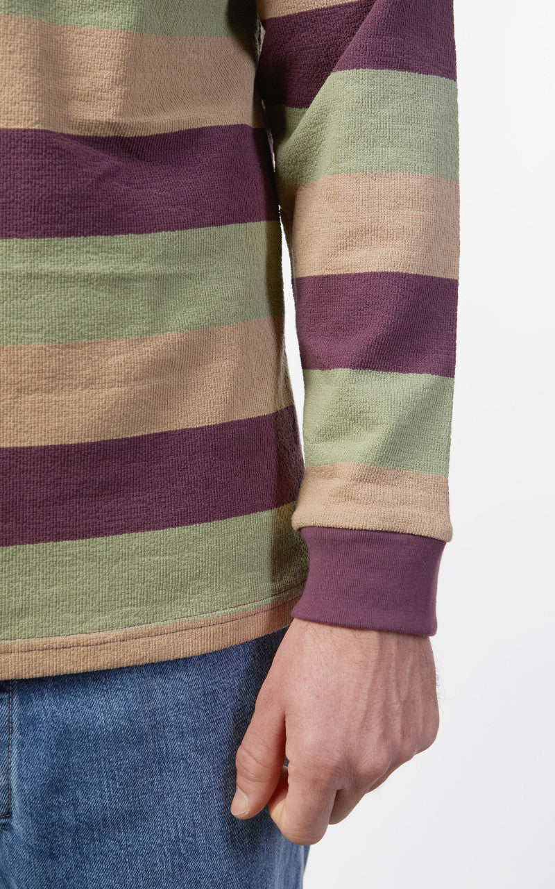 Beams Plus Pocket Tee Stripe Purple