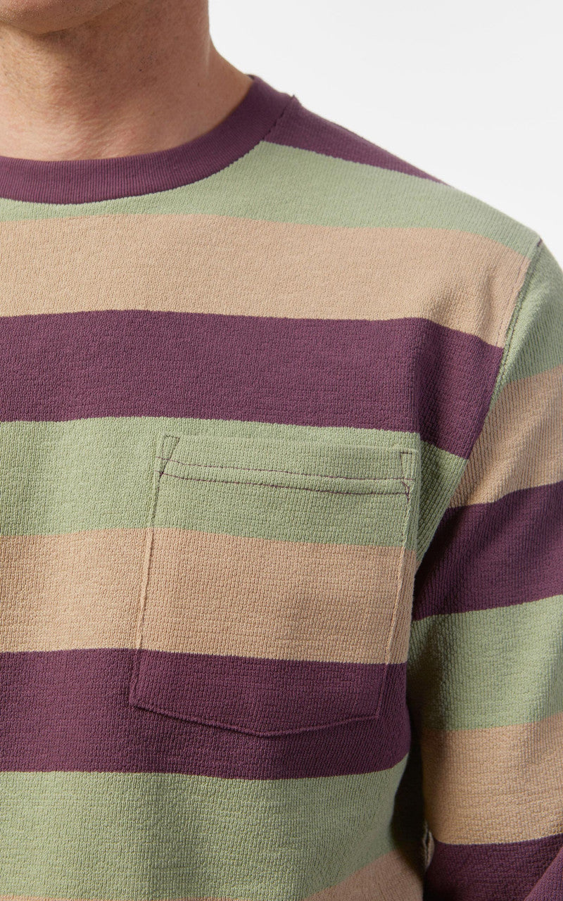Beams Plus Pocket Tee Stripe Purple