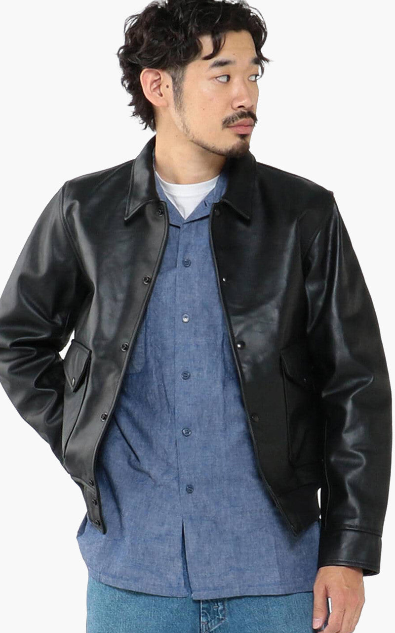 Beams Plus Military Leather Blouson Black