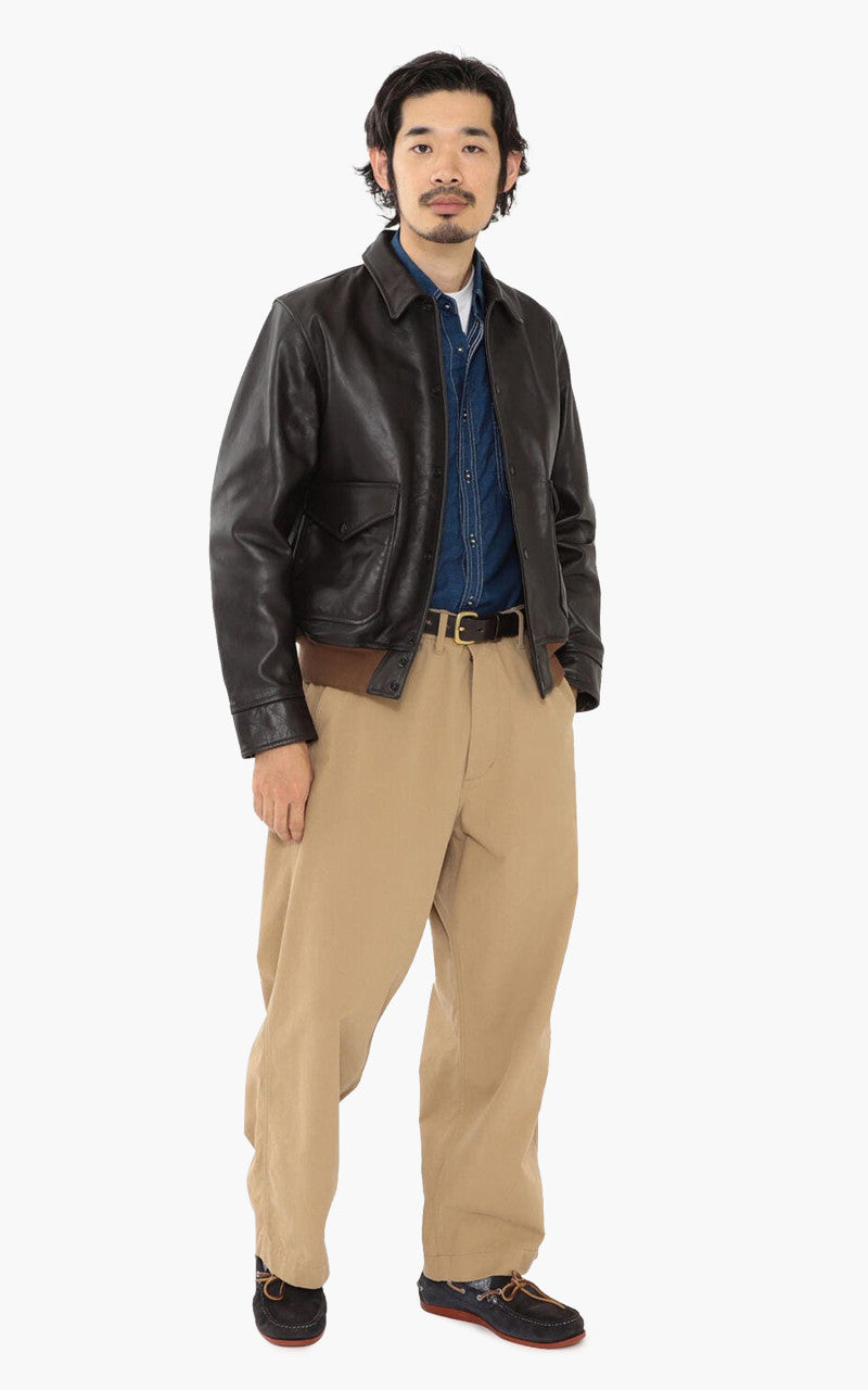 Beams Plus Military Leather Blouson Dark Brown