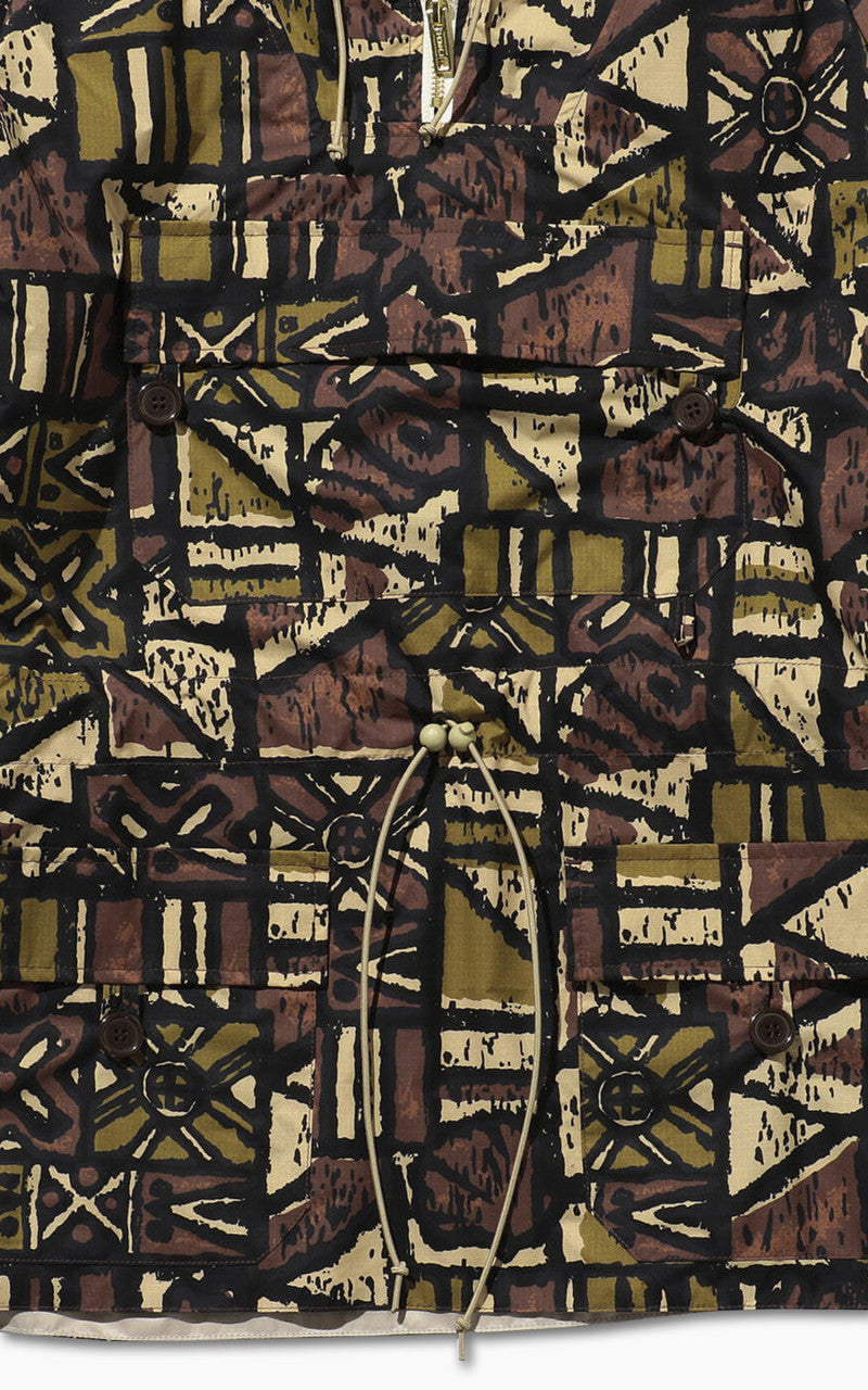 Beams Plus Nylon Batik Print Eurosport Anorak Brown