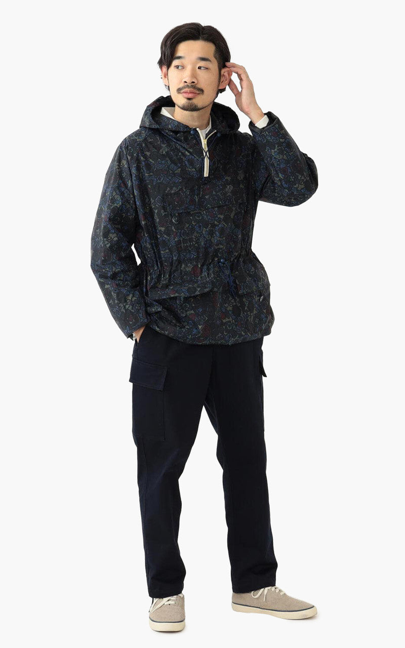 Beams Plus Nylon Batik Print Eurosport Anorak Navy