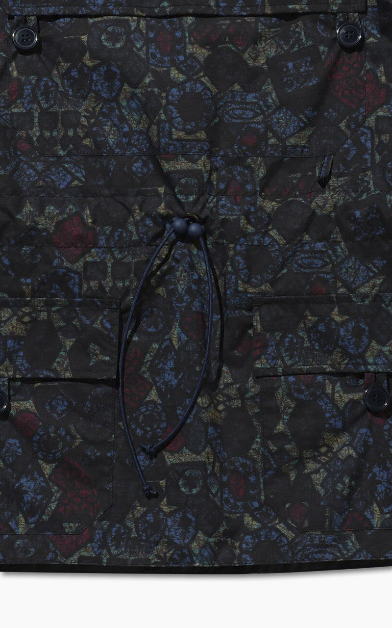 Beams Plus Nylon Batik Print Eurosport Anorak Navy