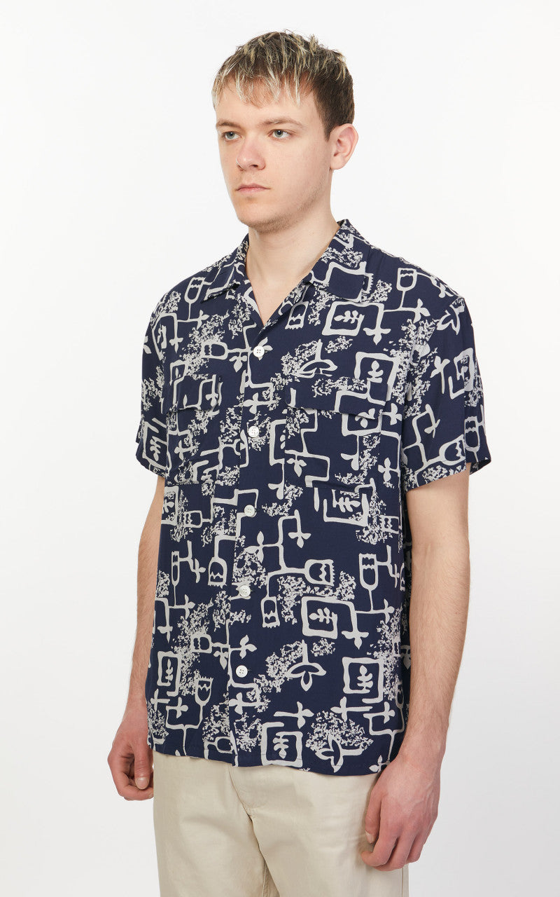 Levi's® Vintage Clothing 1940s Hawaiian Shirt Navy/White