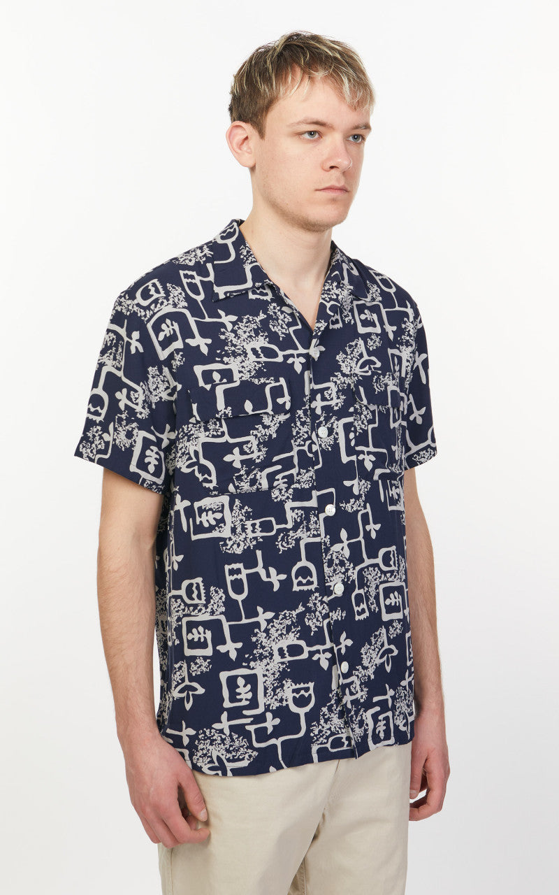 Levi's® Vintage Clothing 1940s Hawaiian Shirt Navy/White