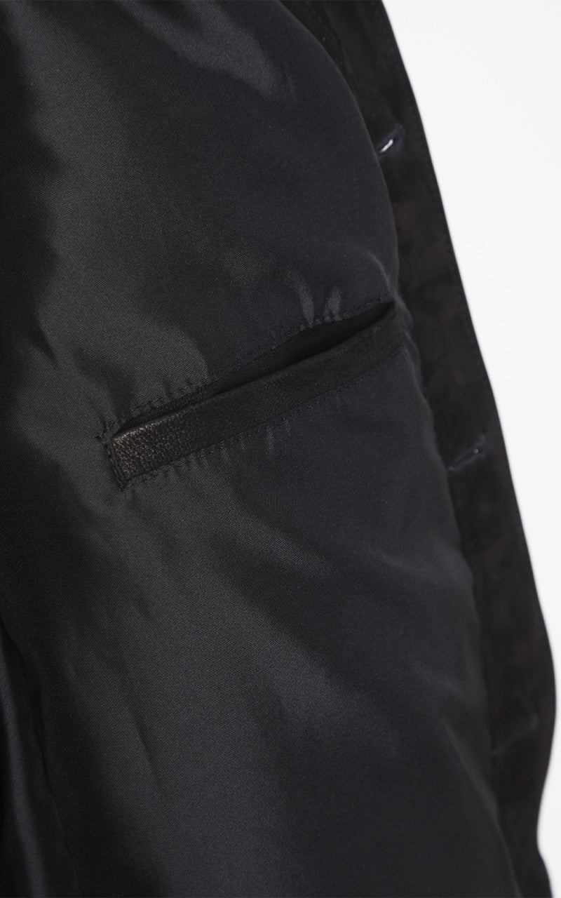 3sixteen x Schott NYC Type 3s Pebble Grain Goatskin Black