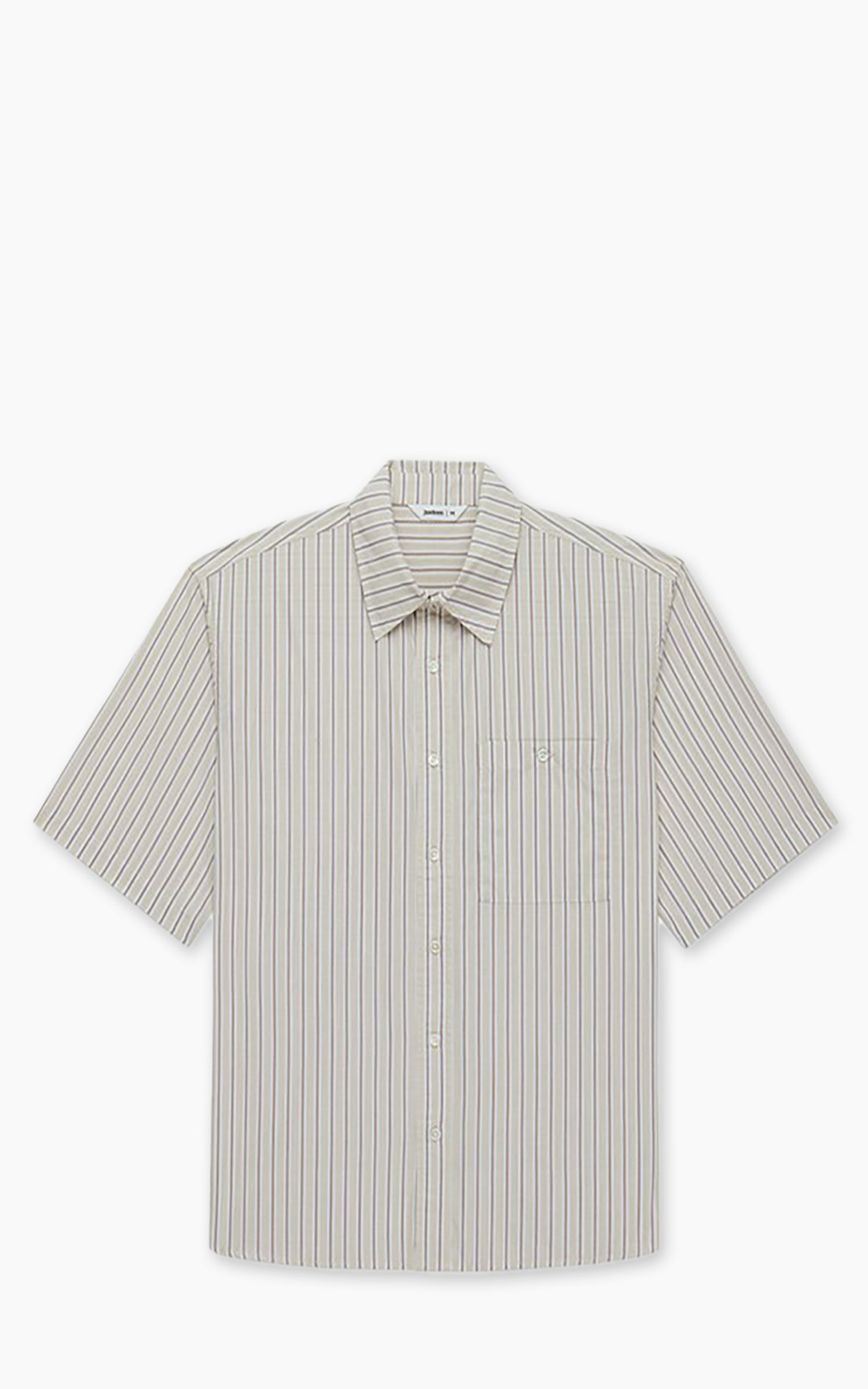 3sixteen Short Sleeve Commuter Shirt Tan Striped
