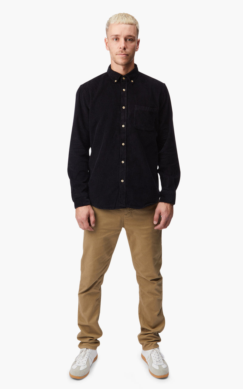 Portuguese Flannel Lobo Corduroy Shirt Black