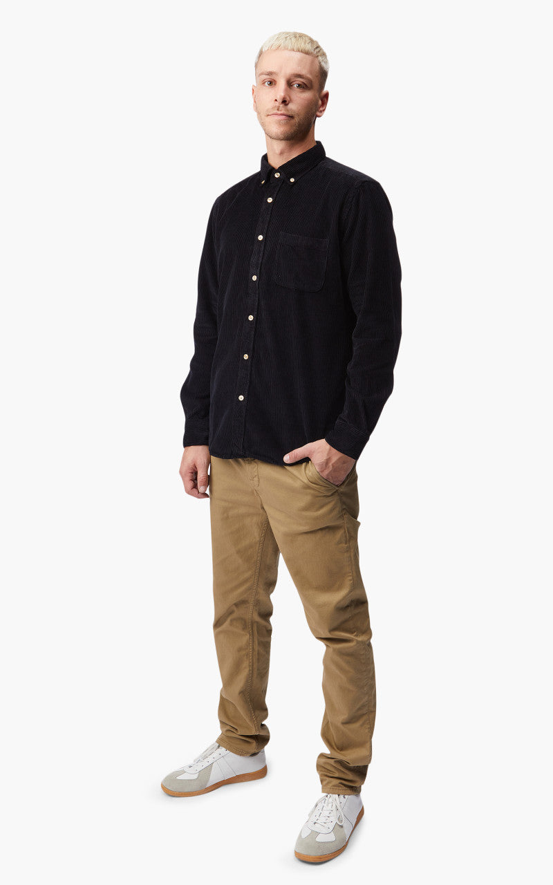 Portuguese Flannel Lobo Corduroy Shirt Black