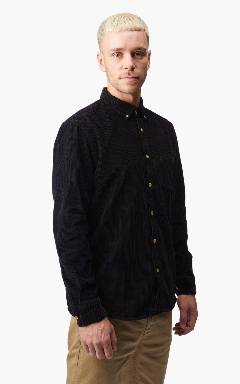 Portuguese Flannel Lobo Corduroy Shirt Black