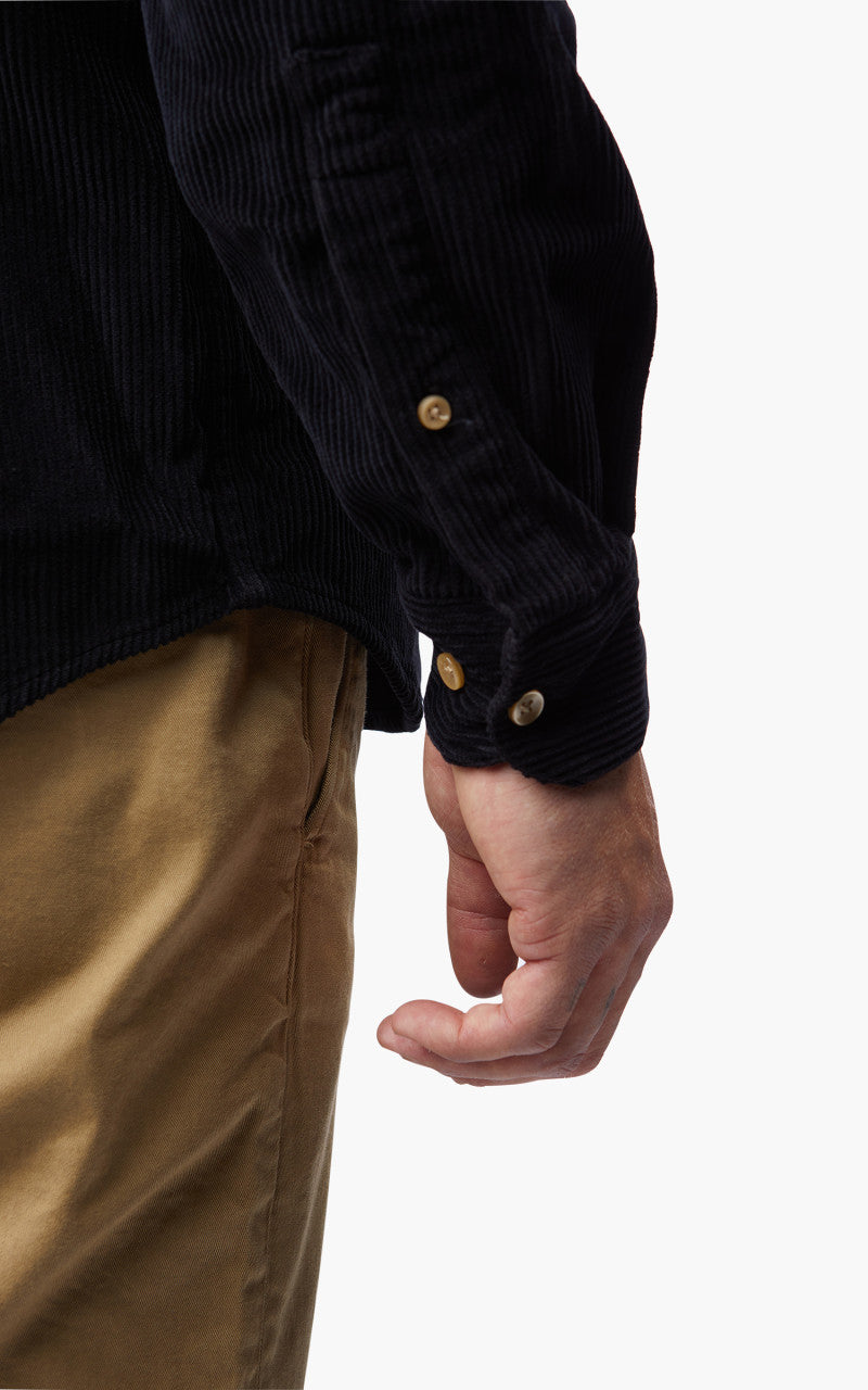 Portuguese Flannel Lobo Corduroy Shirt Black