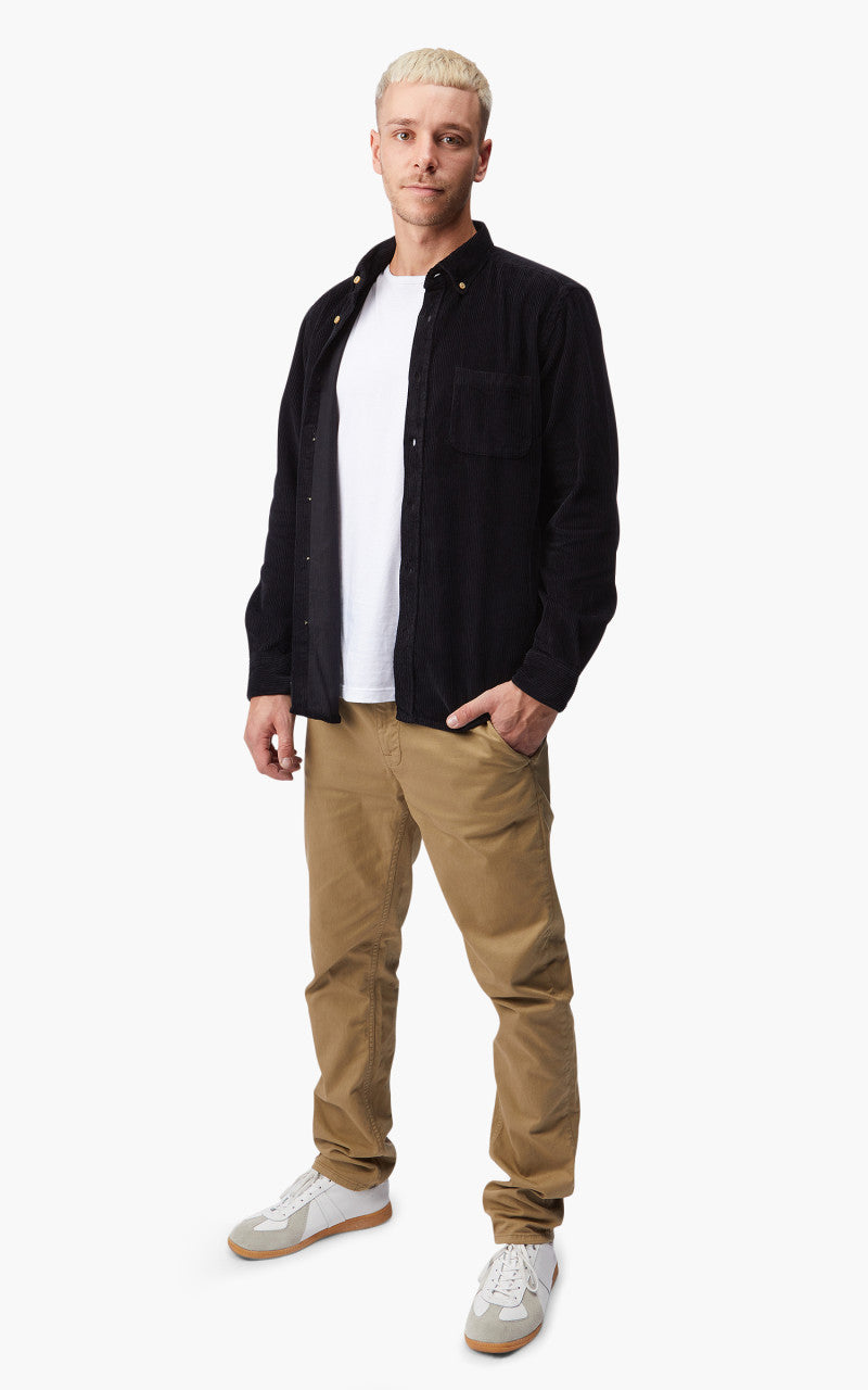 Portuguese Flannel Lobo Corduroy Shirt Black