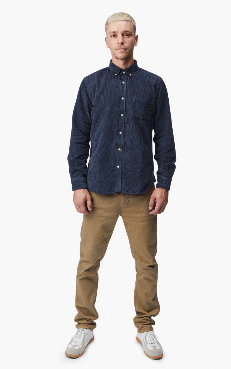Portuguese Flannel Lobo Corduroy Shirt Navy