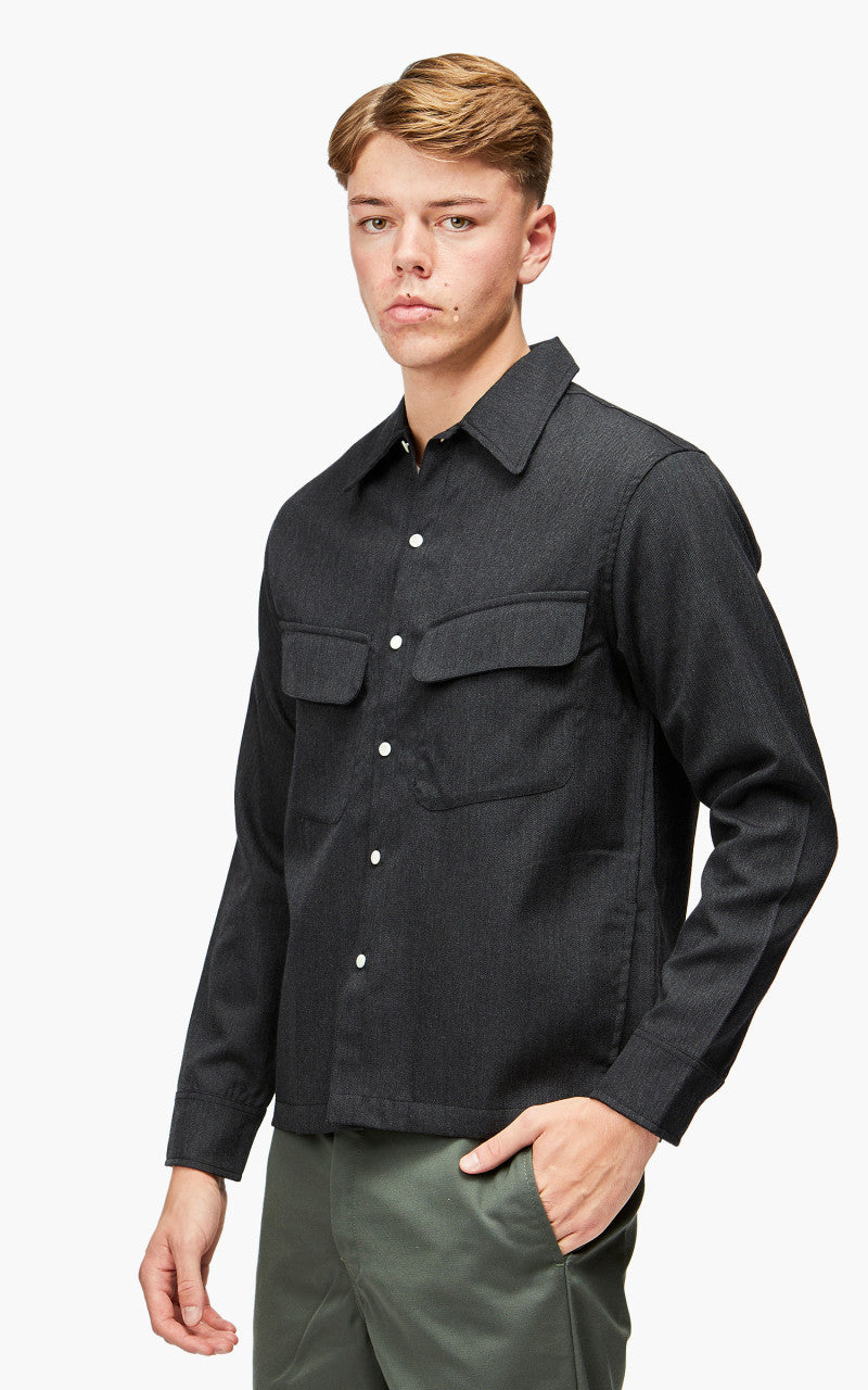 3sixteen Western Overshirt Wool Gabardine Charcoal