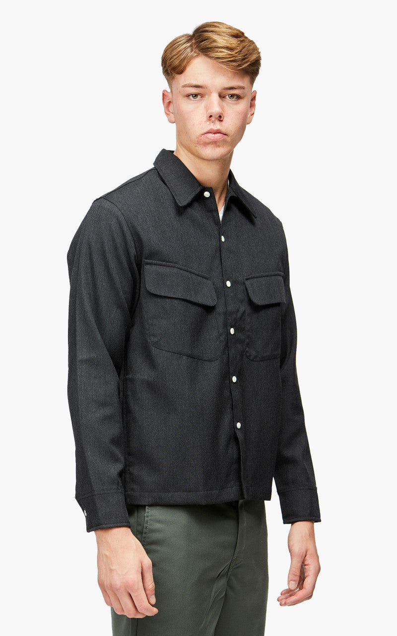 3sixteen Western Overshirt Wool Gabardine Charcoal