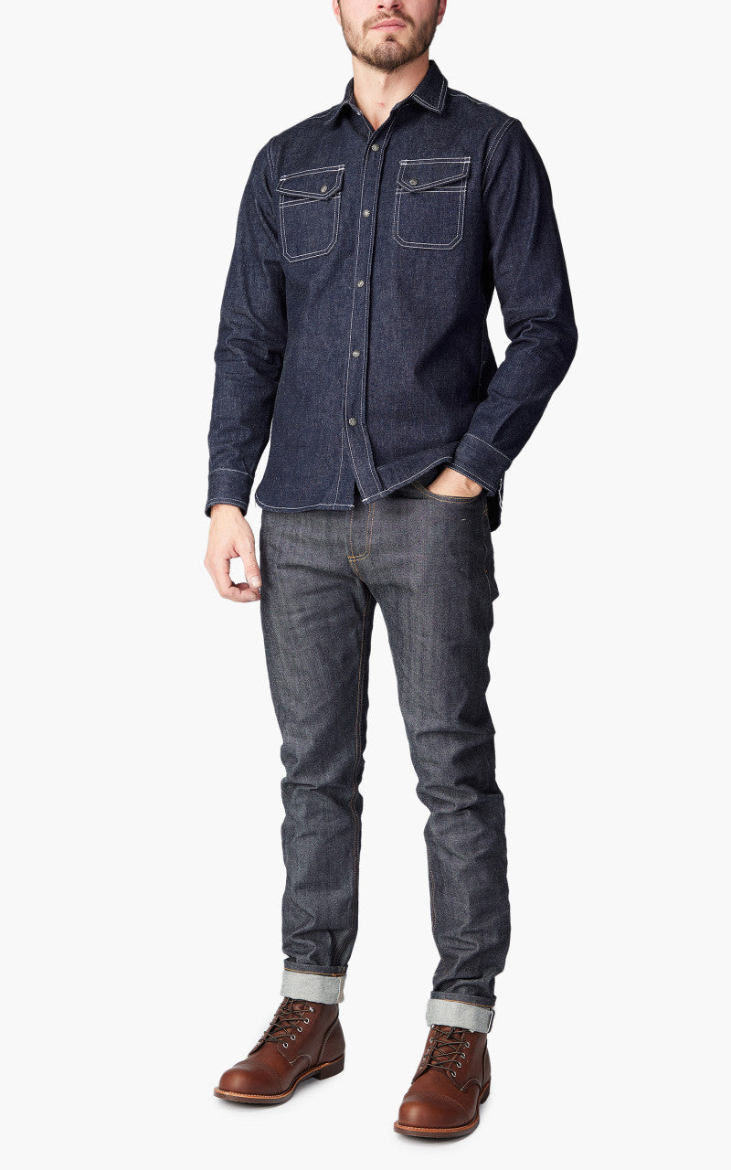 3sixteen Crosscut Western Shirt Selvedge Denim Indigo