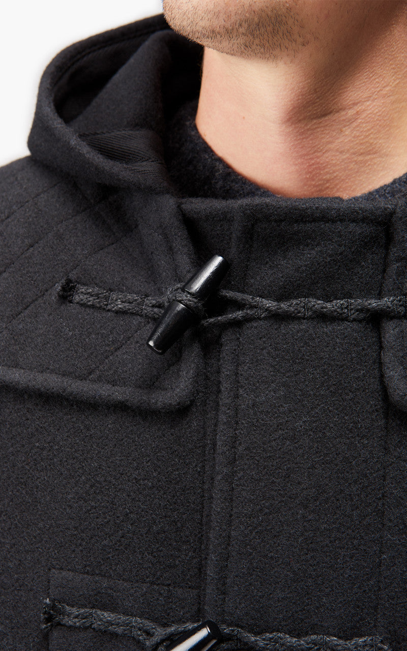 3sixteen x Gloverall Duffel Coat Black/Navy Wool
