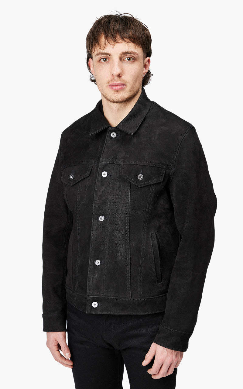 3sixteen x Schott NYC Type 3s Pebble Grain Goatskin Black