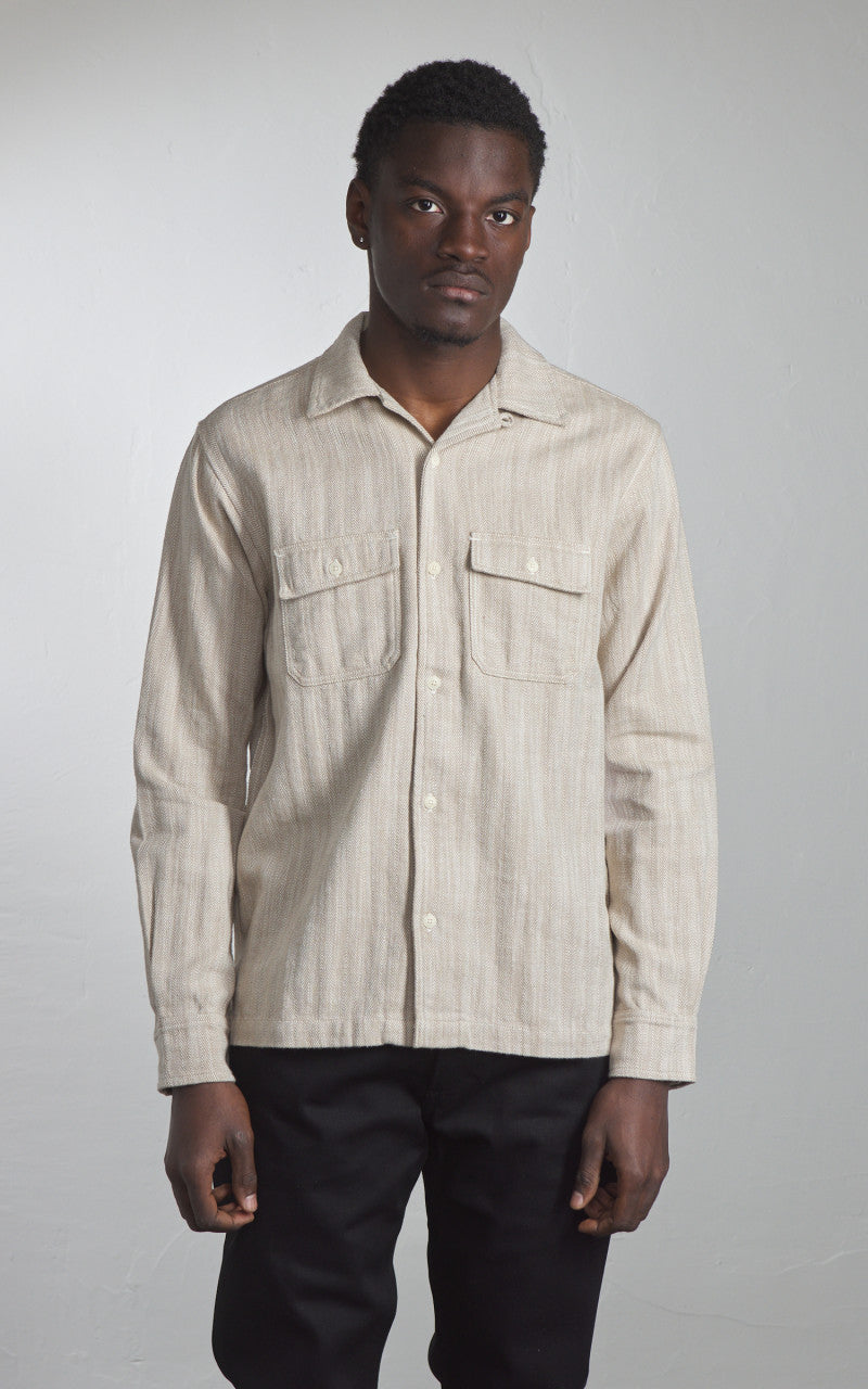 3sixteen Camp Shirt HBT Cotton/Linen Ecru
