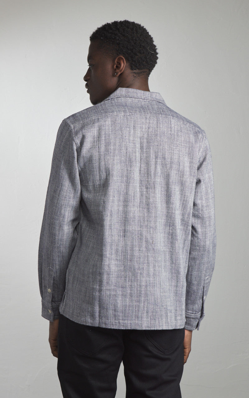 3sixteen Camp Shirt HBT Cotton/Linen Black