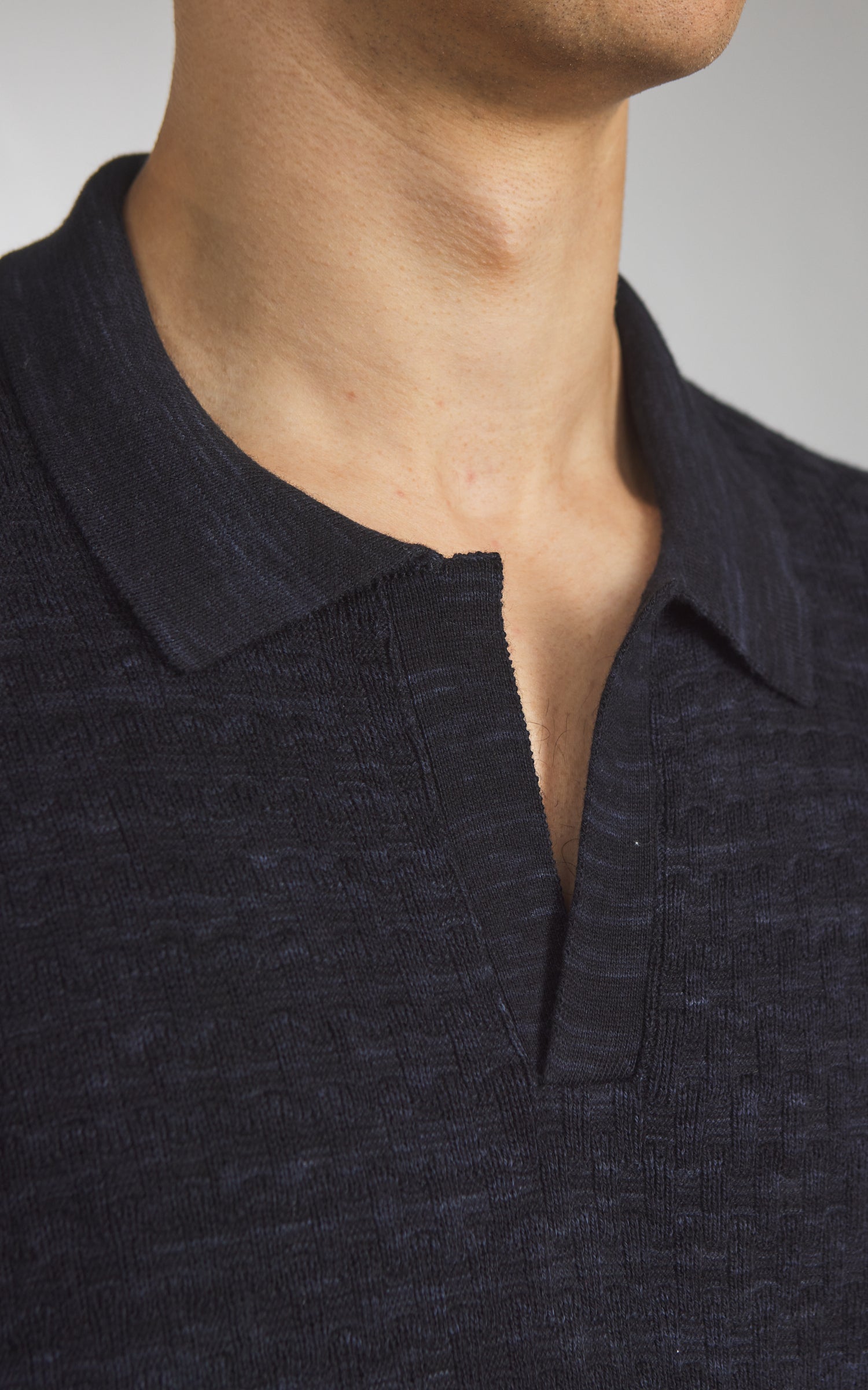 3sixteen Knit Polo Boxweave Vintage Black