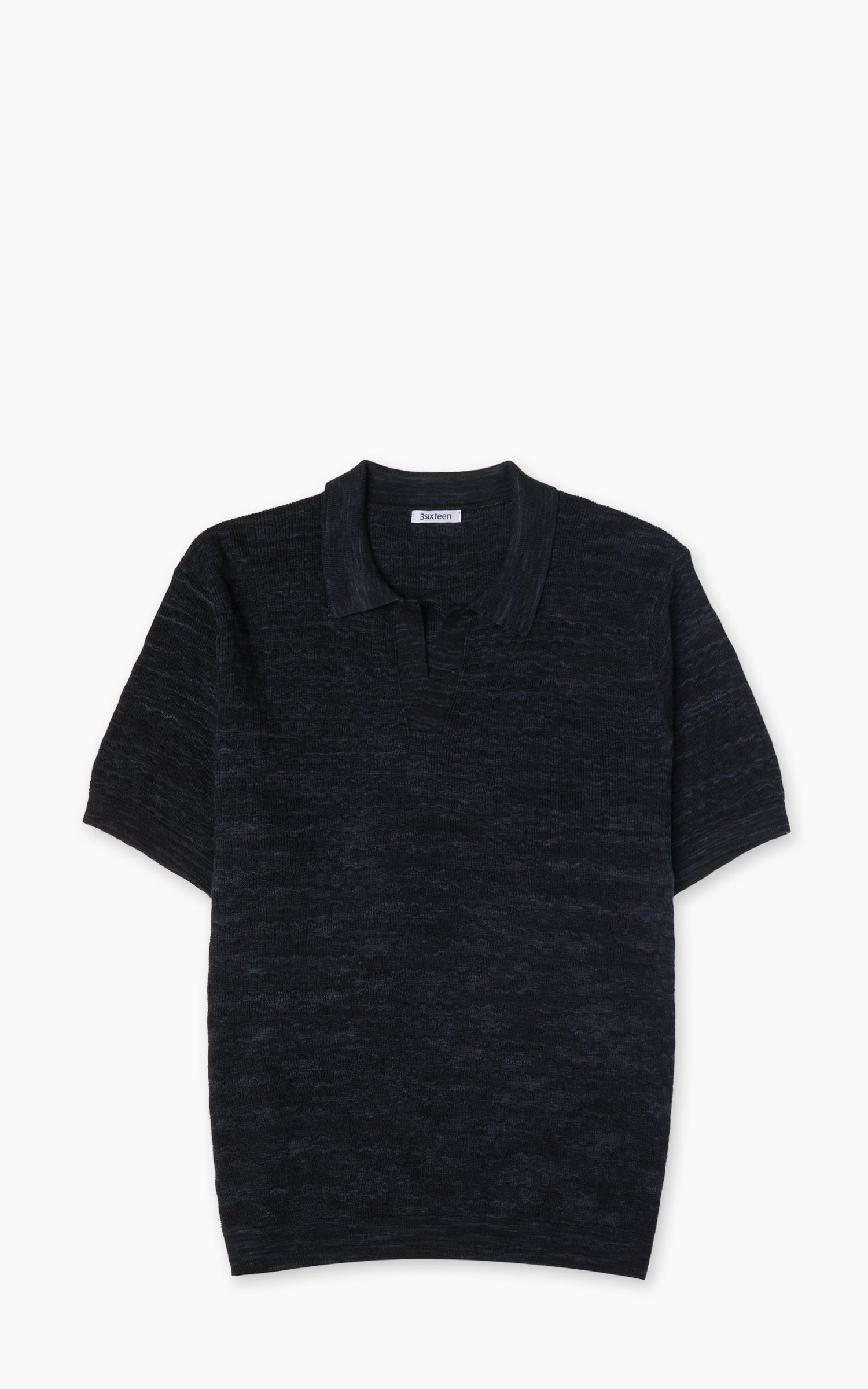 3sixteen Knit Polo Boxweave Vintage Black