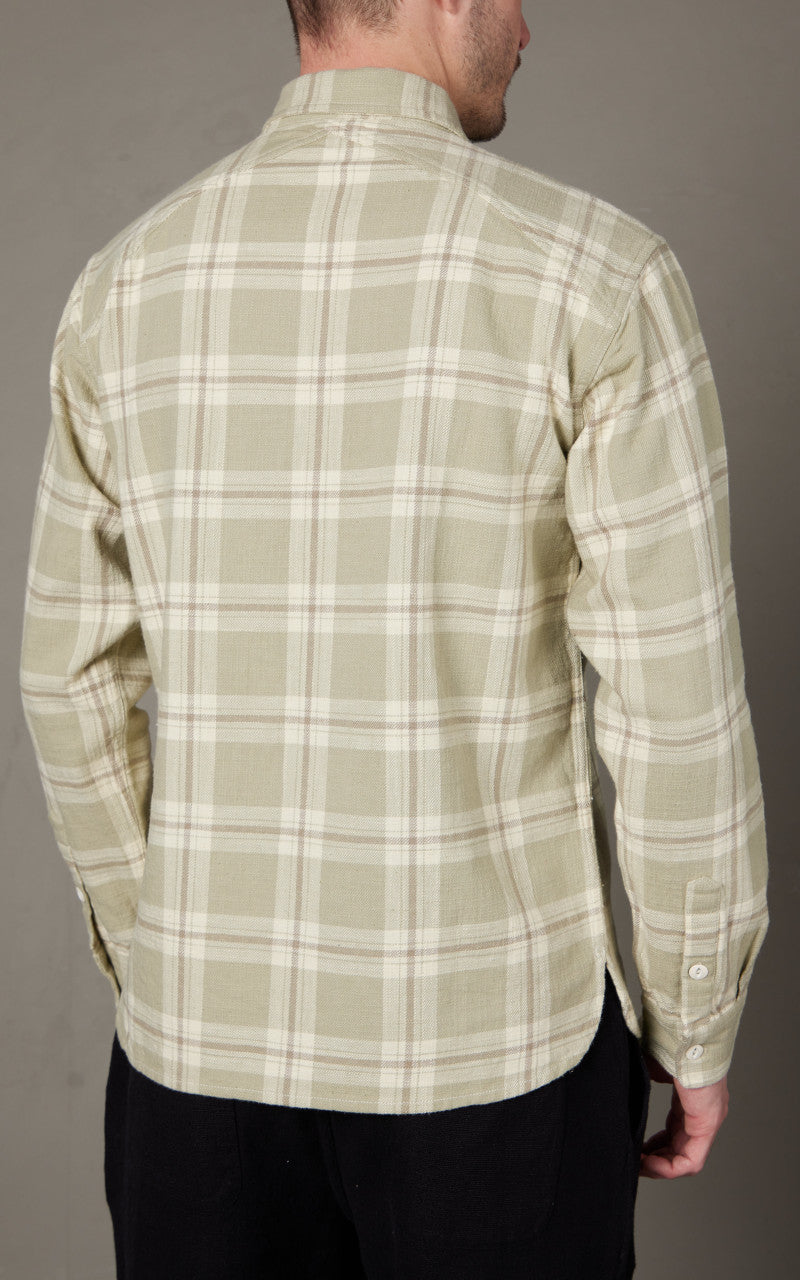 3sixteen Crosscut Flannel Seafoam Slub Check