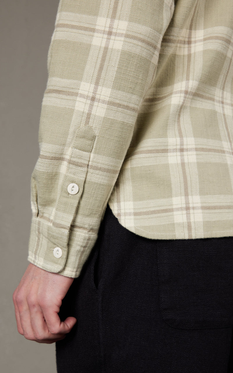 3sixteen Crosscut Flannel Seafoam Slub Check