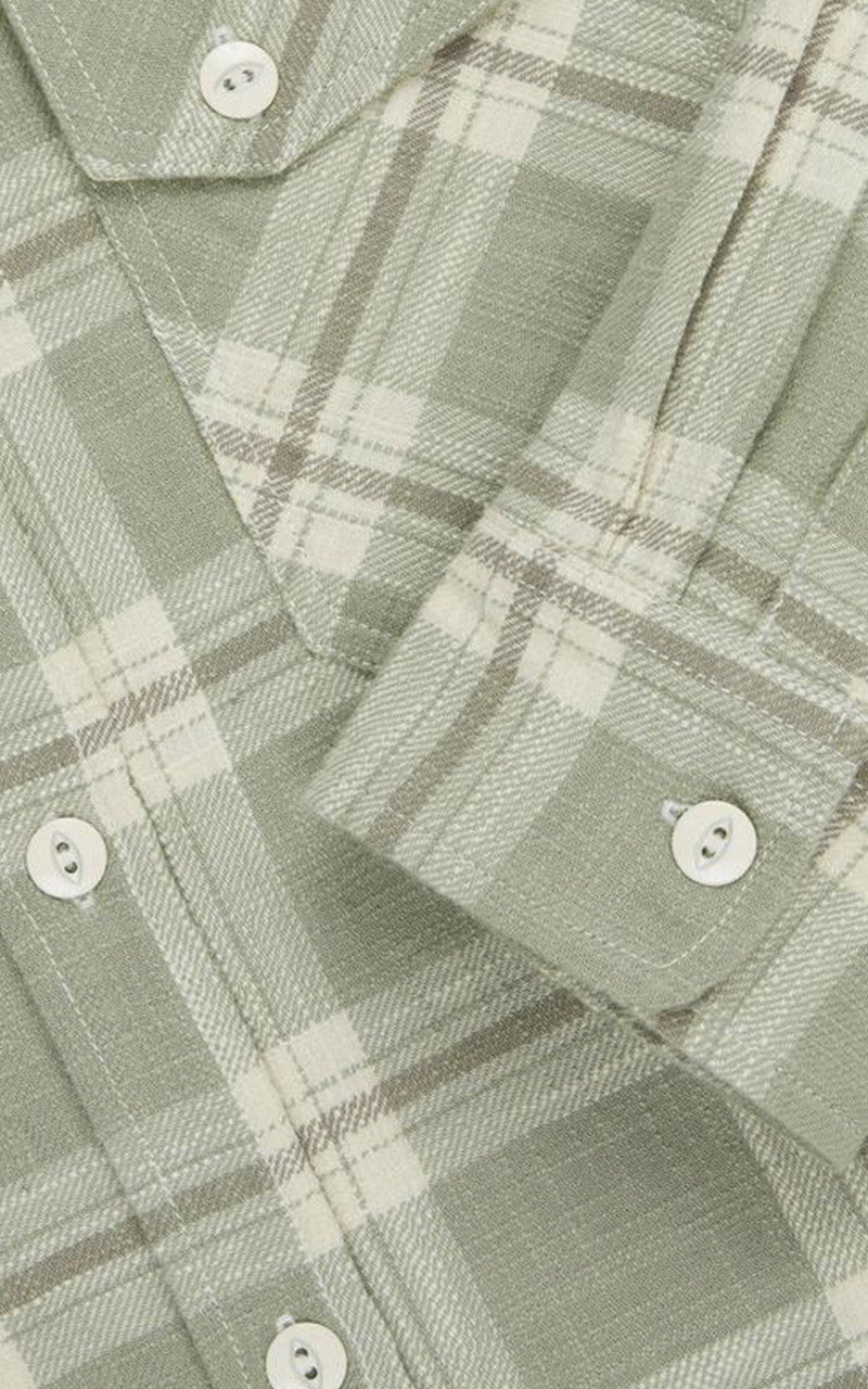 3sixteen Crosscut Flannel Seafoam Slub Check