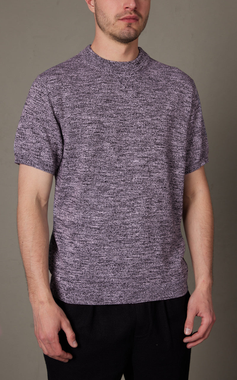3sixteen Knit T-Shirt Black Marled Yarn