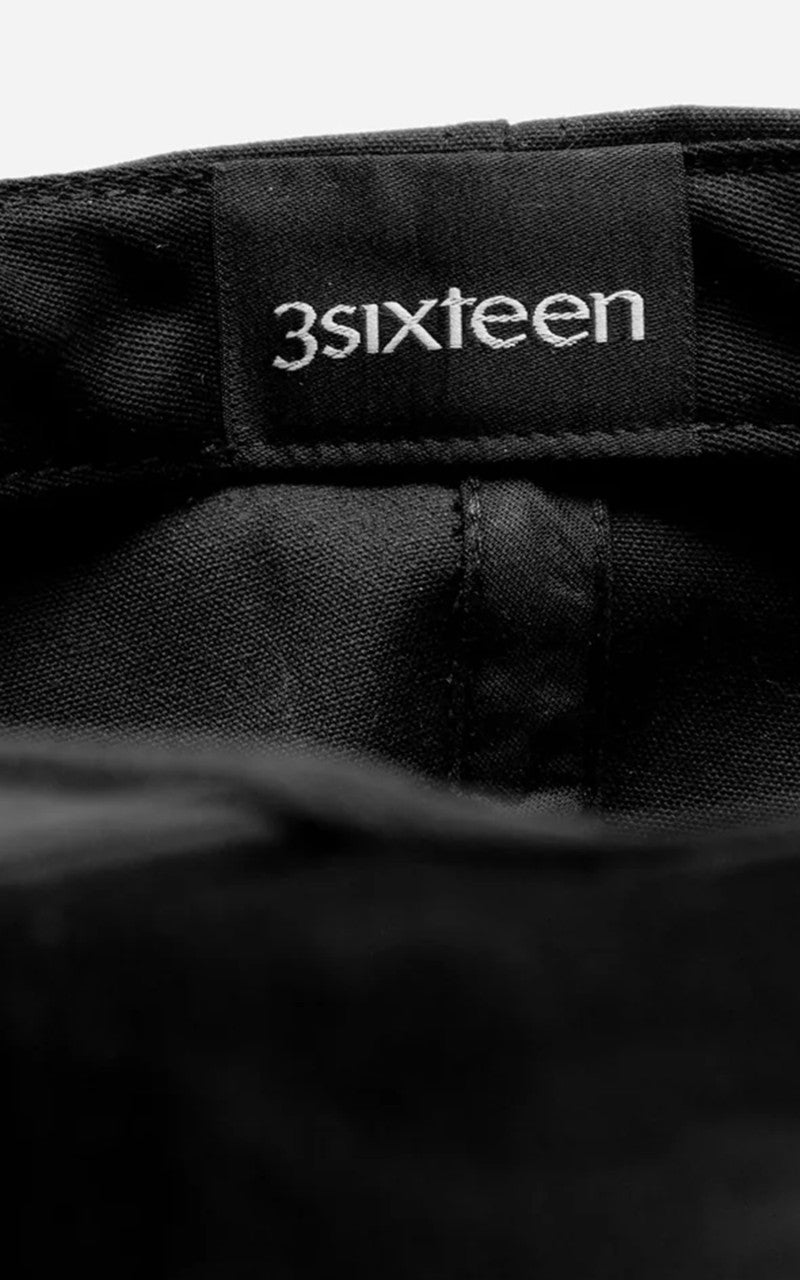 3sixteen Waxed Canvas Baseball Cap Black