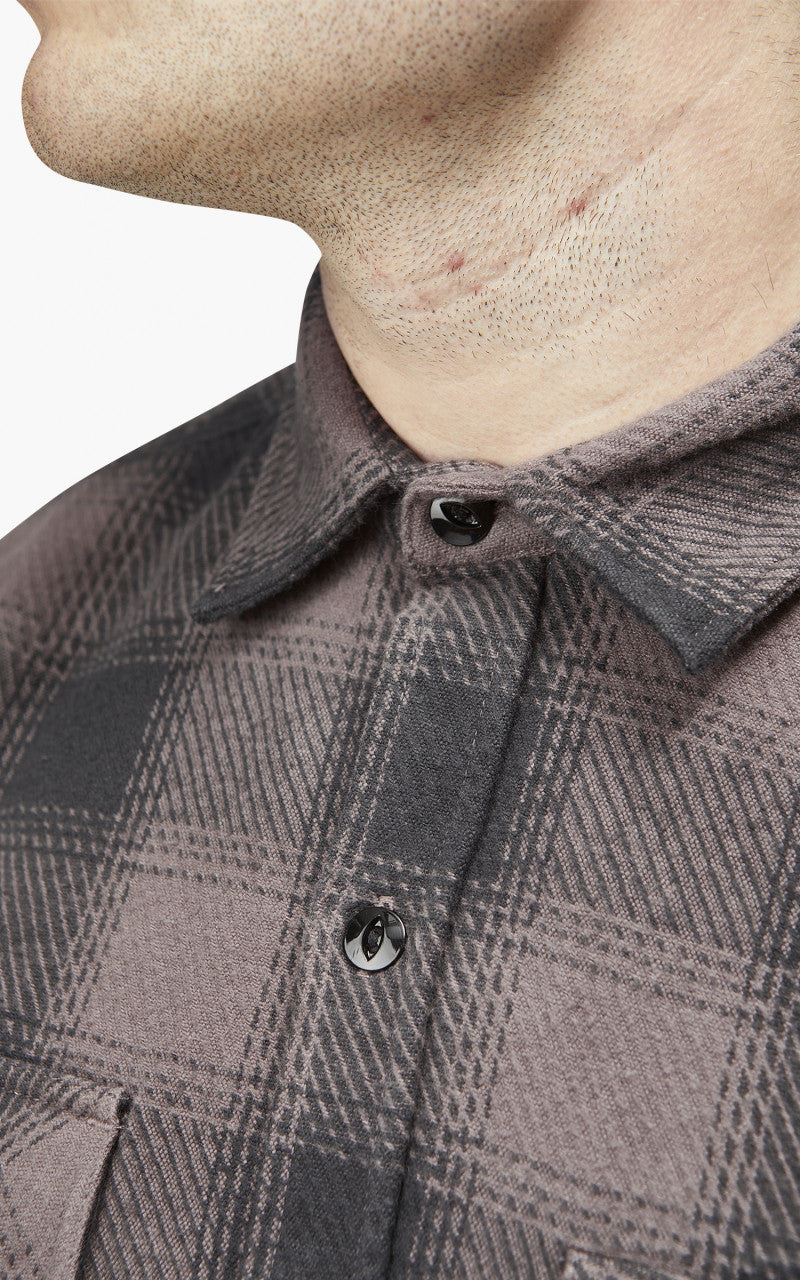 3sixteen Crosscut Flannel Shirt Charcoal Twill Plaid