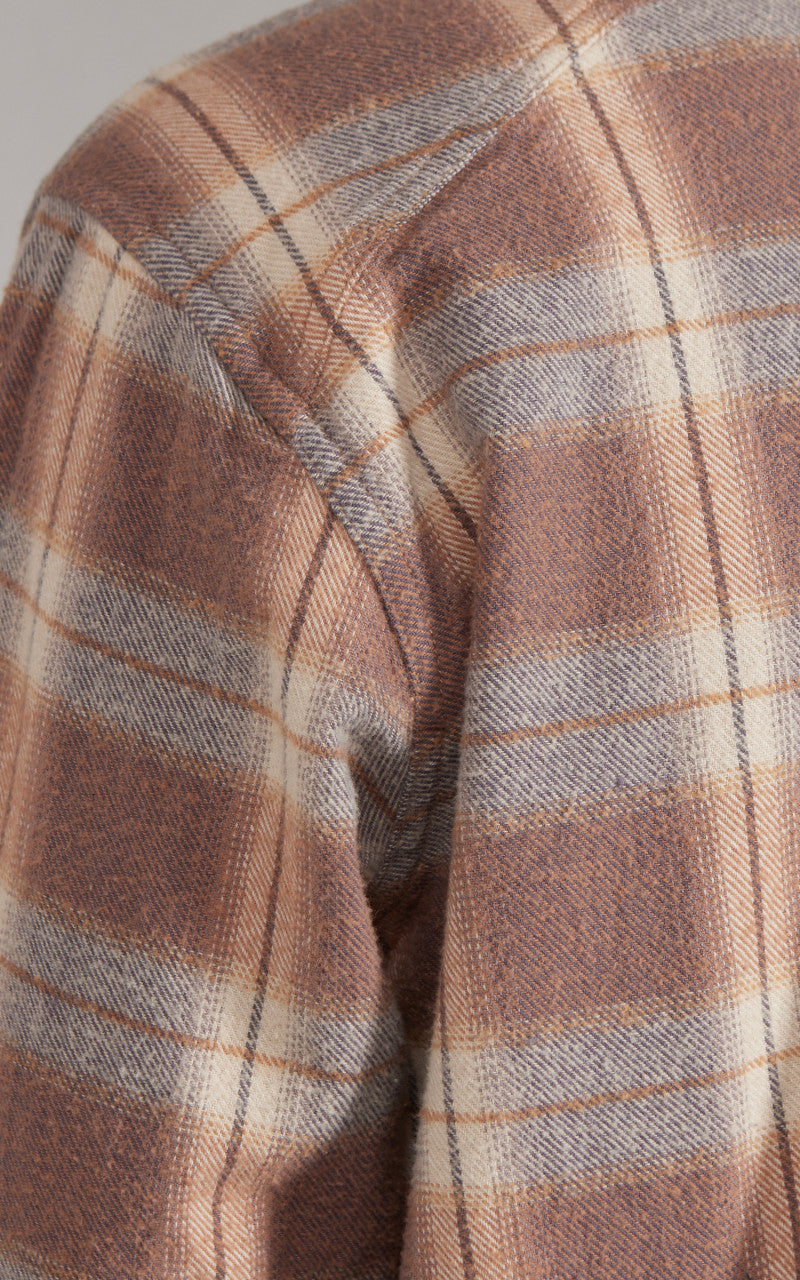 3sixteen Crosscut Flannel Check Tobacco/Ecru Brush