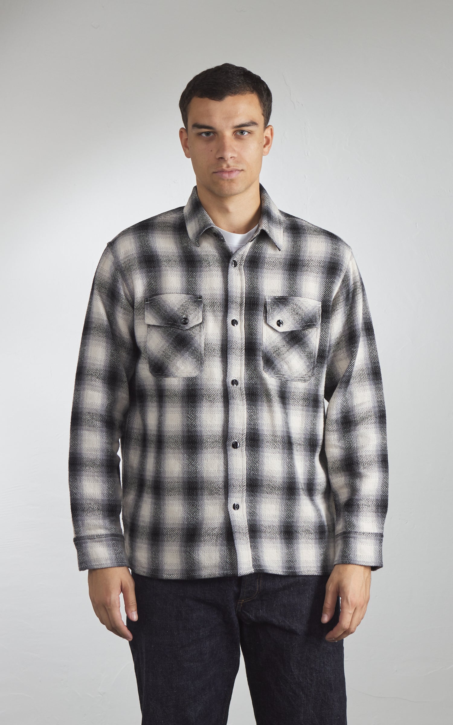 3sixteen Crosscut Flannel Plaid Cream/Black