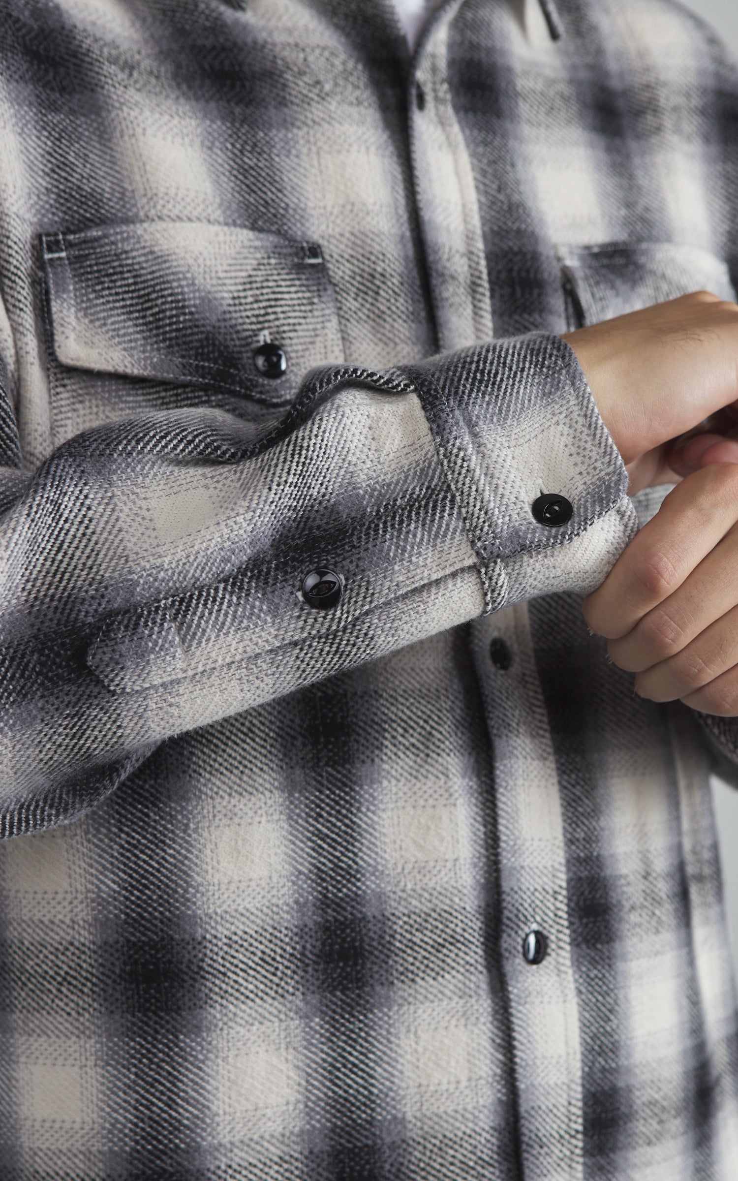 3sixteen Crosscut Flannel Plaid Cream/Black