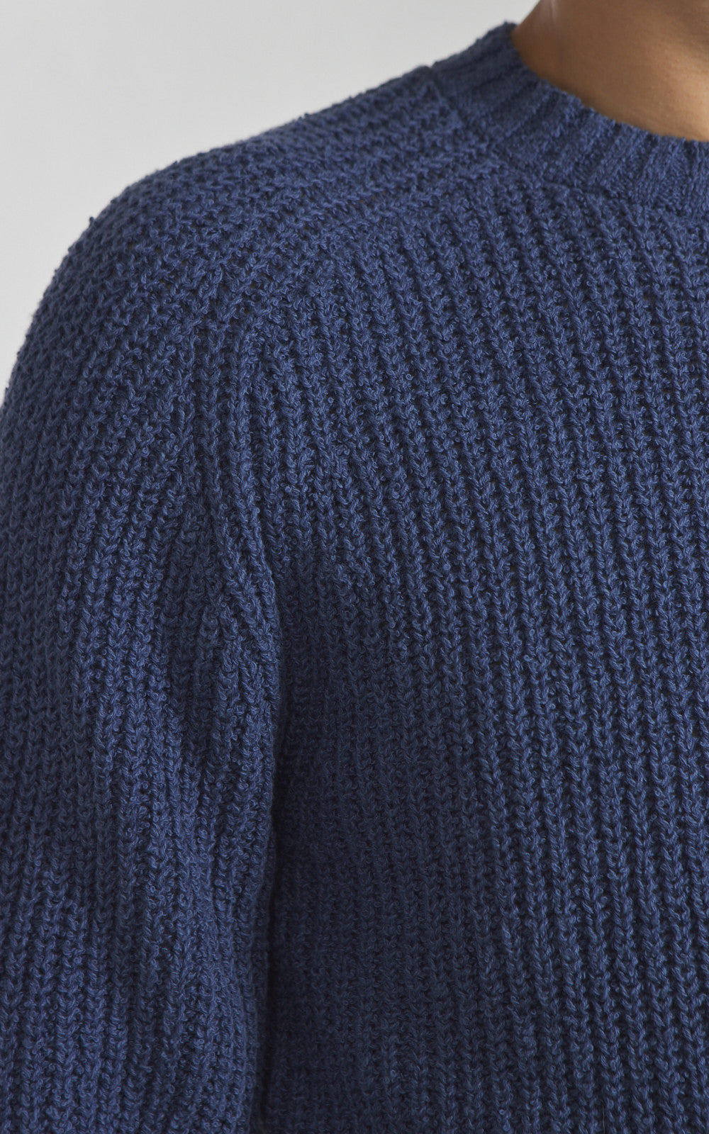 3sixteen Cotton Crewneck Sweater Boucle Lapis