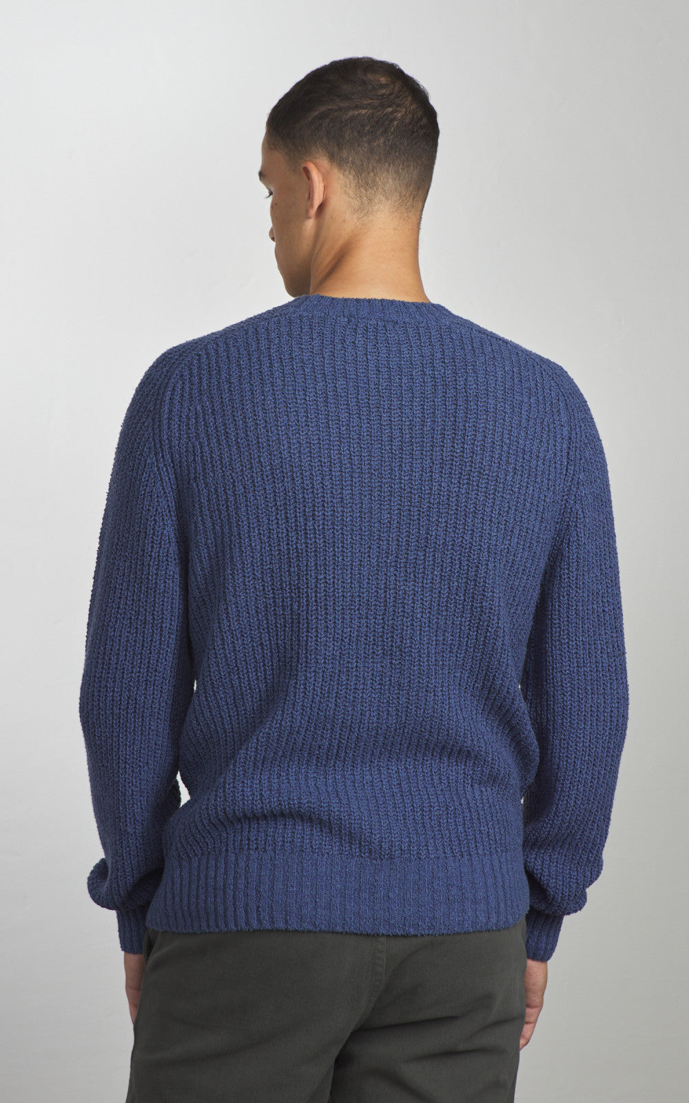 3sixteen Cotton Crewneck Sweater Boucle Lapis