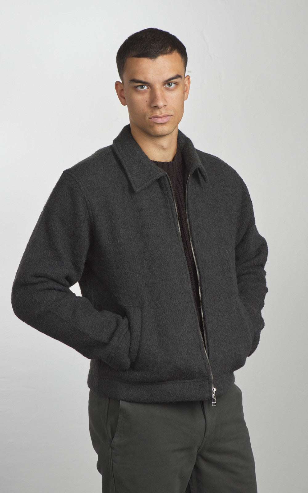 3sixteen Club Jacket Boucle Charcoal