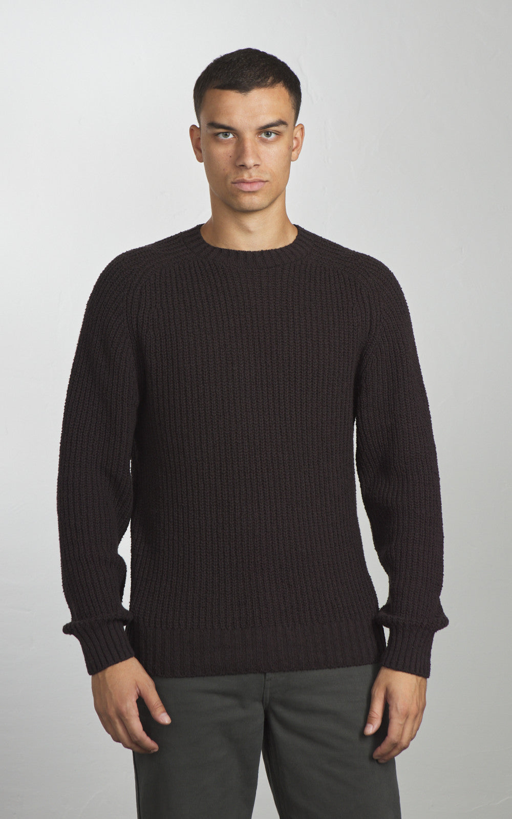 3sixteen Cotton Crewneck Sweater Boucle Bark
