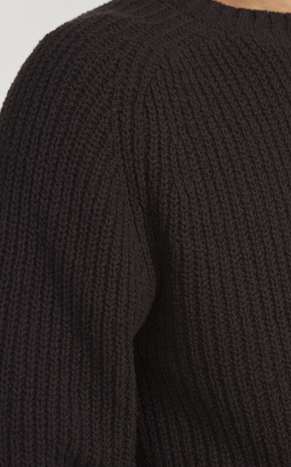 3sixteen Cotton Crewneck Sweater Boucle Bark