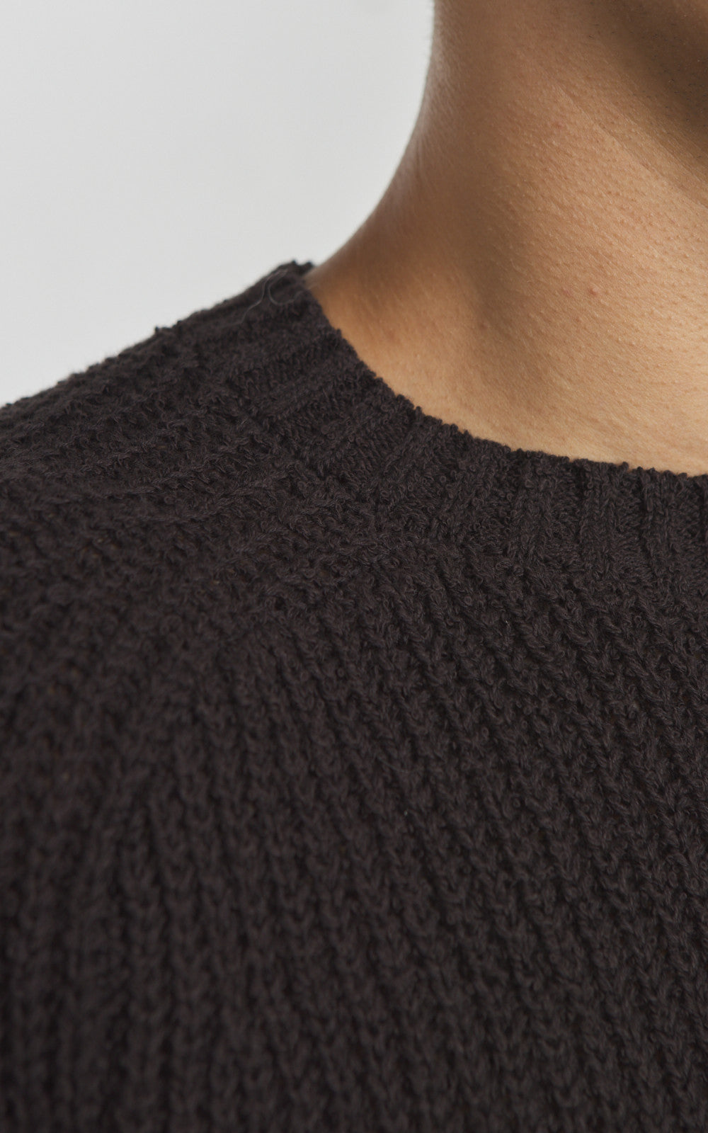 3sixteen Cotton Crewneck Sweater Boucle Bark