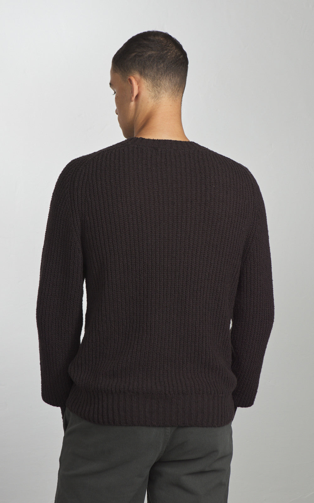 3sixteen Cotton Crewneck Sweater Boucle Bark
