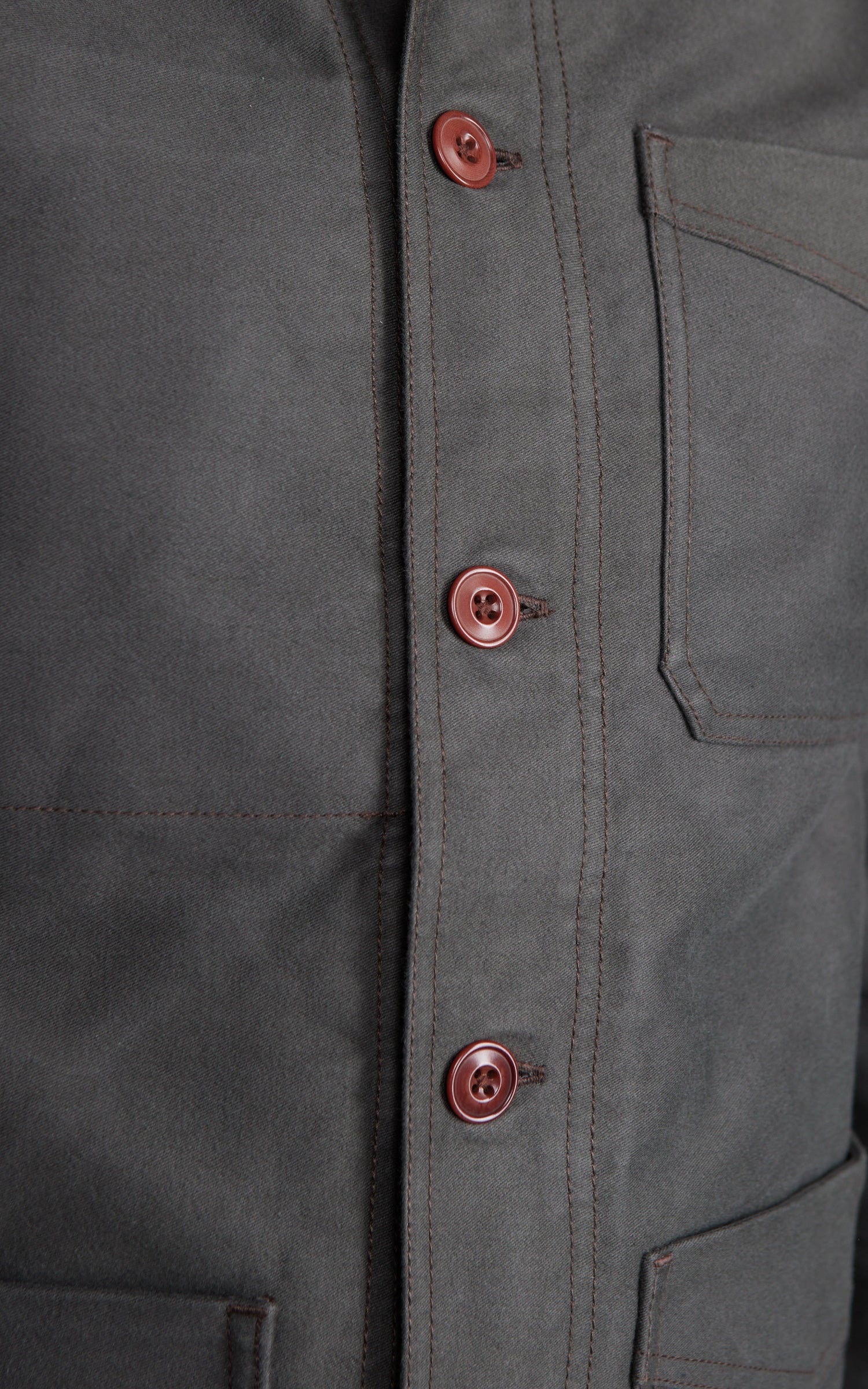 3sixteen French Work Jacket Grey Moleskin